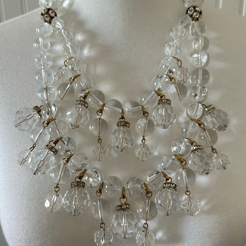 J. Crew Crystal Lucite Bib Statement Necklace